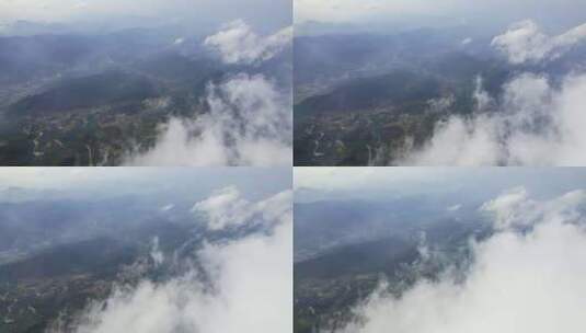 高空航拍俯视云雾山川自然风景高清在线视频素材下载