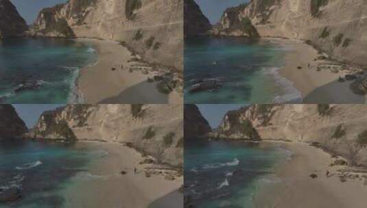 HDR印尼佩尼达岛钻石海滩航拍岛屿风光高清在线视频素材下载