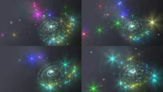 4k星系闪闪发光的星星叠加背景高清在线视频素材下载
