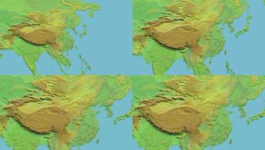 中国地图3D实体地图动画高清在线视频素材下载