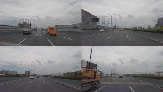 城市高架桥疫情解封期间车辆车流高清在线视频素材下载