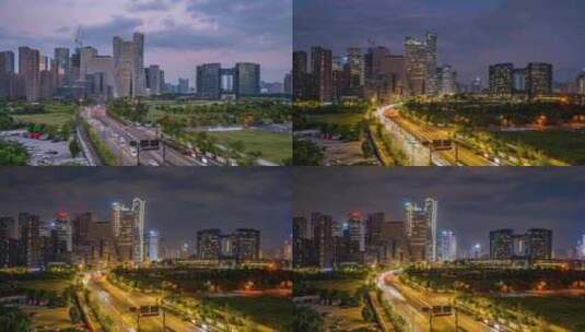 杭州_杭州市民中心航拍006高清在线视频素材下载