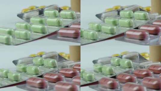 桌子上的药物胶囊高清在线视频素材下载