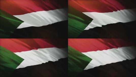 苏丹国旗挥舞-4K高清在线视频素材下载