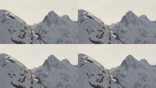 瑞士白雪覆盖的山脉高清在线视频素材下载