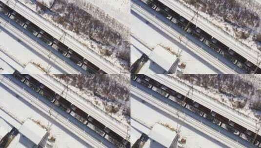 雪后 城市 雪 建筑  航拍高清在线视频素材下载