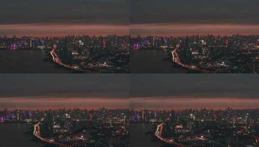 深圳城市夜景航拍高清在线视频素材下载
