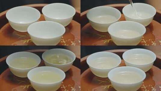 潮州工夫茶功夫茶单从三个杯潮汕3481高清在线视频素材下载