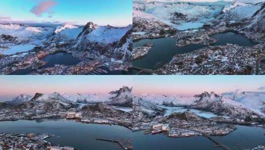 4K航拍挪威斯沃尔韦尔风光无限高清在线视频素材下载