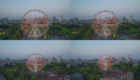 中国株洲市神农公园摩天轮高清在线视频素材下载