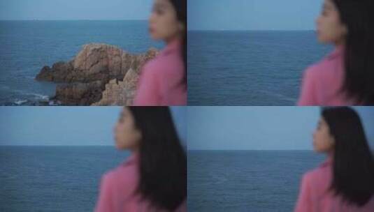 美女站在海边看海伤感孤单失落情绪短片mv高清在线视频素材下载