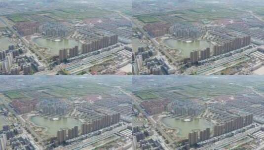 航拍黑龙江省大庆市让胡路区龙南地区高清在线视频素材下载