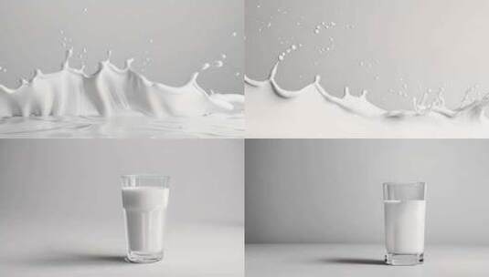 牛奶 牛奶溅起 一杯牛奶高清在线视频素材下载