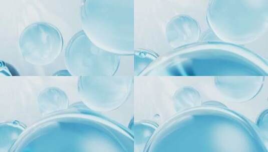 透明蓝色气泡背景三维渲染高清在线视频素材下载