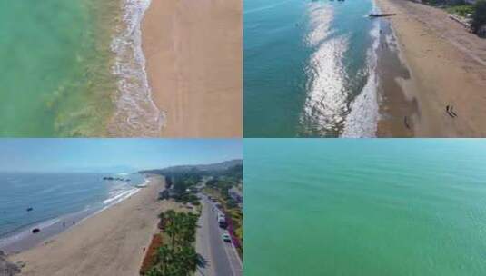 东海大海海边海水海浪沙滩海滩航拍风景唯美高清在线视频素材下载