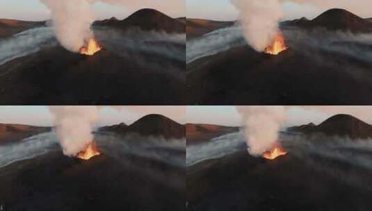 火山，喷发，熔岩，烟雾高清在线视频素材下载