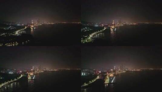 烟台海边夜景高清在线视频素材下载