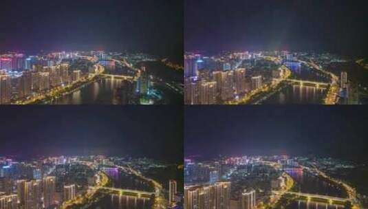 福建三明夜景延时航拍三明延时三明夜景高清在线视频素材下载