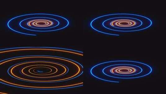 垂直视频橙色和蓝色螺旋走马灯背景高清在线视频素材下载