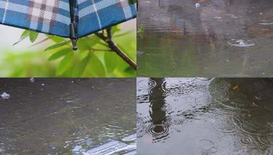 城市马路道路下雨天雨水雨滴大自然风景风光高清在线视频素材下载