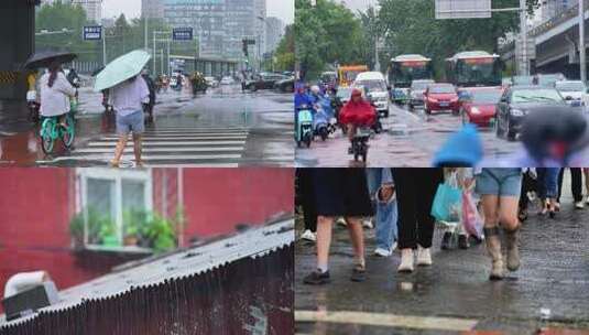 屋顶雨水滴落景象高清在线视频素材下载