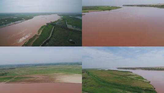 黄河自然风光航拍全景高清在线视频素材下载