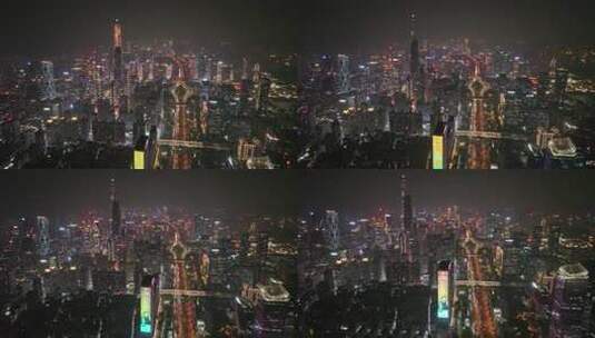 深圳城市夜景航拍高清在线视频素材下载