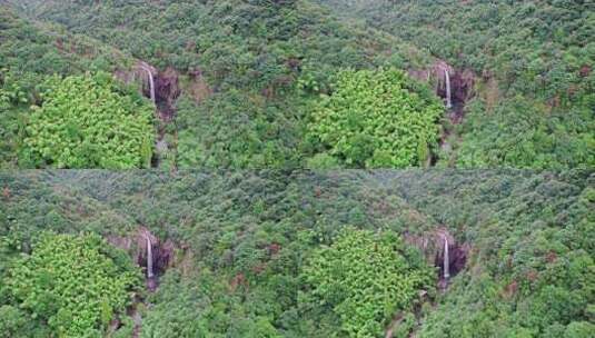 浙江宁波宁海雁苍山瀑布风景航拍高清在线视频素材下载