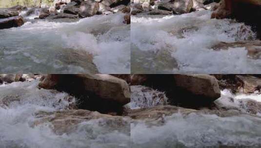 山林中自然形成的溪流高清在线视频素材下载