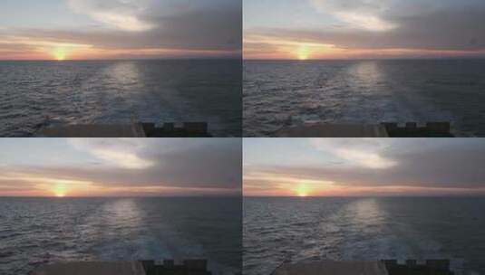 西沙群岛南海游轮黄昏日落地拍高清在线视频素材下载
