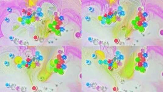 彩色泡泡震撼恢弘微观丙烯颜料墨水流体艺术高清在线视频素材下载