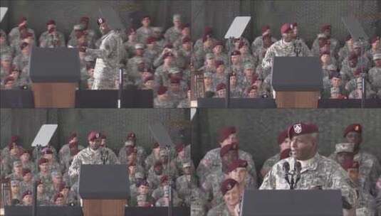 在军队进行演讲的高清在线视频素材下载