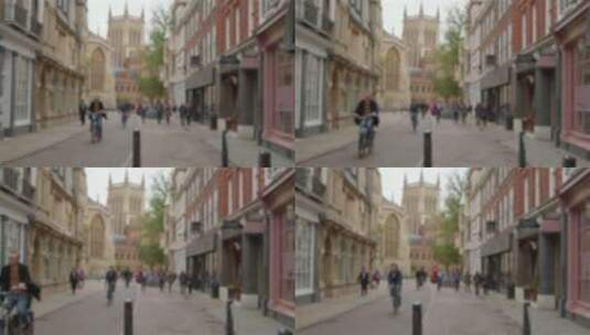 英国购物街上的行人高清在线视频素材下载
