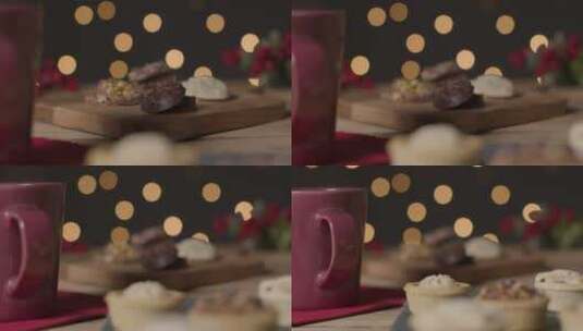 桌子上的圣诞美食高清在线视频素材下载