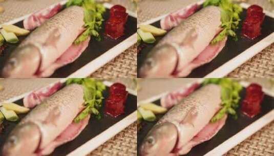 草鱼鲤鱼鱼肉河鲜高清在线视频素材下载
