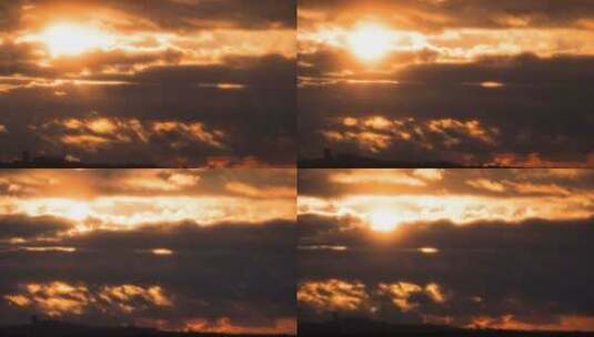 日落时天空中移动的云层高清在线视频素材下载