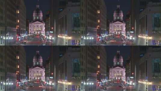 实拍城市街道夜色景观高清在线视频素材下载