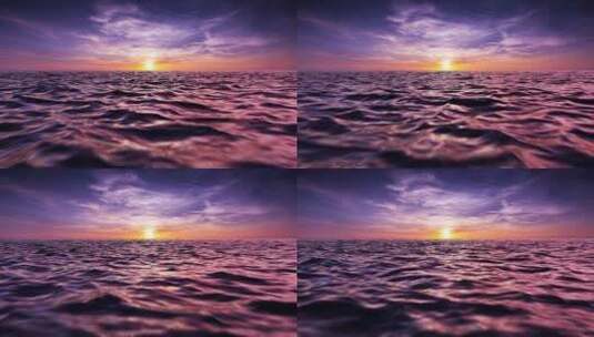 海洋中看到落日高清在线视频素材下载