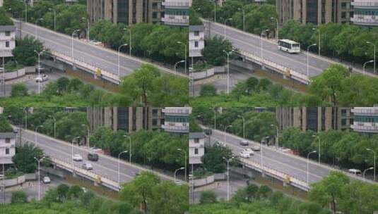 4k高架桥行驶的汽车车流高清在线视频素材下载