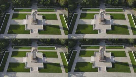 航拍广西南宁人民公园人民英雄纪念碑高清在线视频素材下载