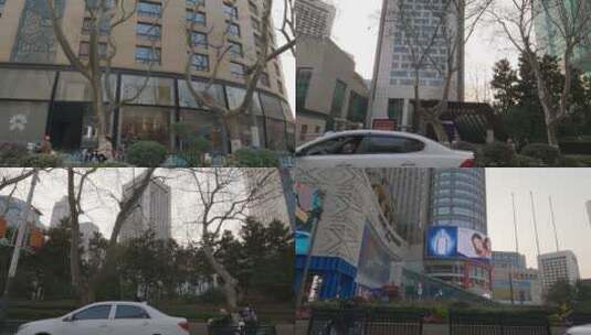 GH020045白天南京新街口车右空镜高清在线视频素材下载