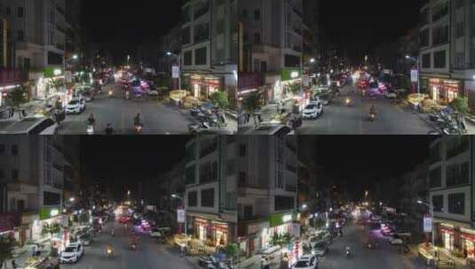 城镇的夜景航拍高清在线视频素材下载