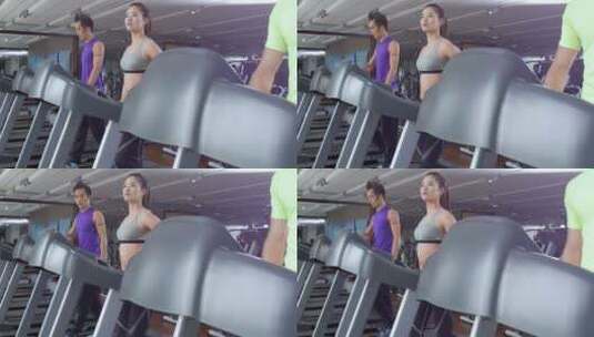 年轻人在健身房里锻炼健身高清在线视频素材下载