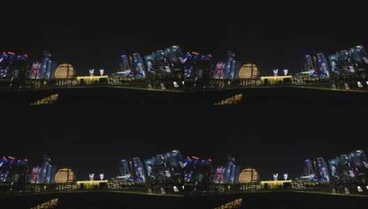 浙江杭州钱江新城城市阳台夜景高清在线视频素材下载