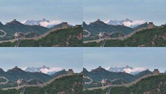 重峦叠嶂的长城层次感强烈中国长城特征高清在线视频素材下载
