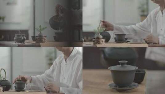 人像大师泡茶喝茶意境空镜写意紫砂茶壶高清在线视频素材下载