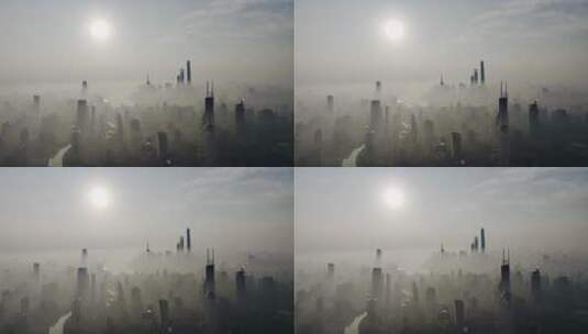 上海梅雨季平流雾高清在线视频素材下载