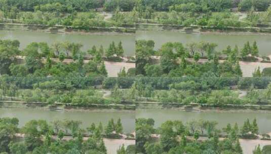 小河和绿色树木高清在线视频素材下载