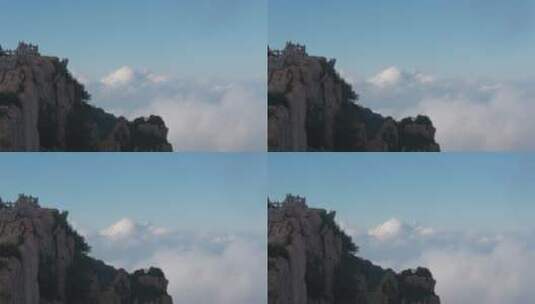 中国山东泰安泰山山顶风景风景区云海高清在线视频素材下载