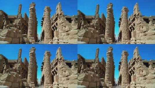 卡尔纳克神庙的石柱大厅高清在线视频素材下载